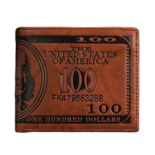 2020 men wallet short cute students fresh wallet fashion small retro pu leather men's boys, Red;black